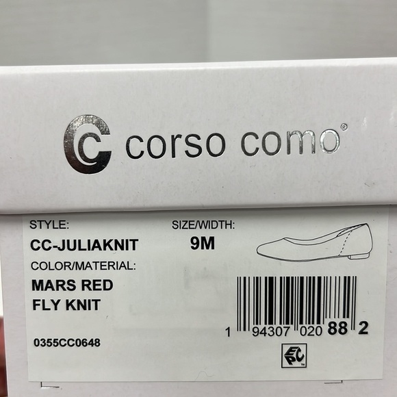 Corso Como Julia Mars Red Knit Flats Size 9 - Picture 7 of 7